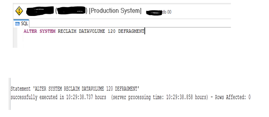 HANA Data Reclaim